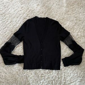 Roberto Cavalli Black Silk & Lace Sweater Size 40